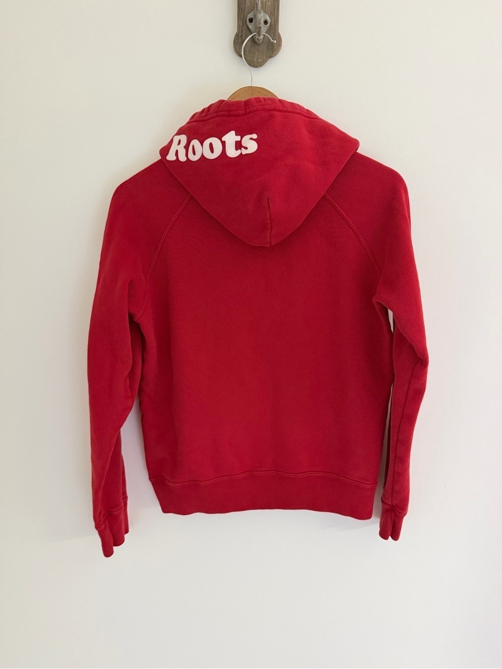 Roots Canada Beaver Graphic Hoodie Red Made in Canada XS - Picture 5 of 10